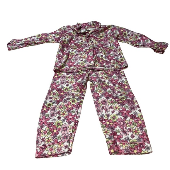 Mon Petit Other - Mon Petit Pajamas Girls 4T Floral Print Button Down Sleepwear Set